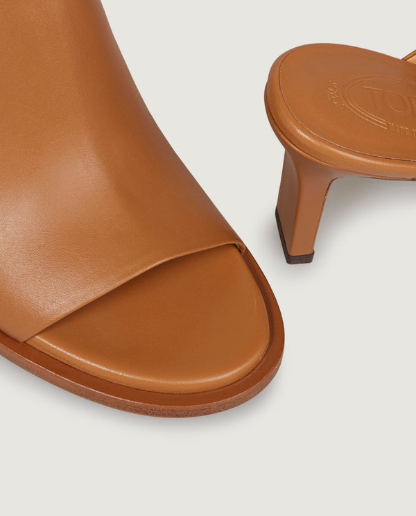 pauw Lederen Mules - Lichtbruin