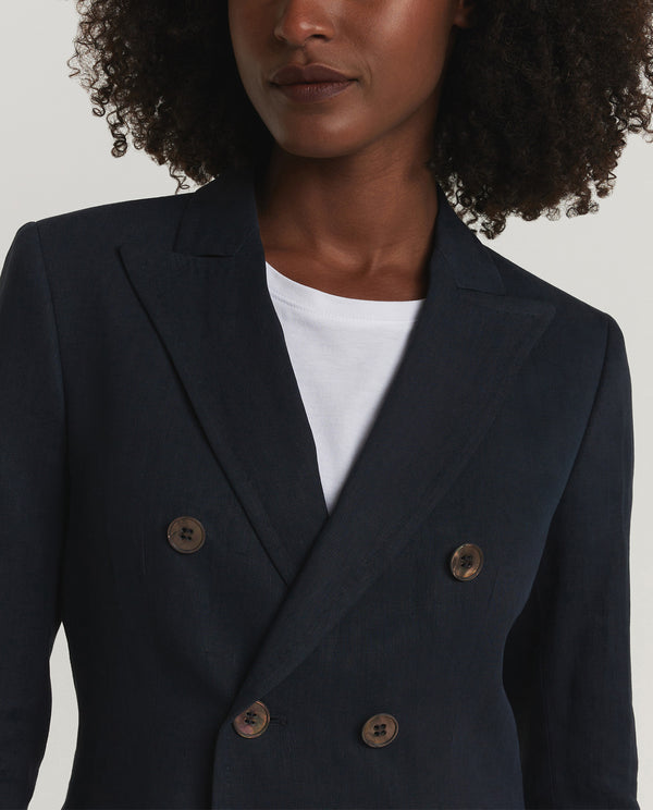 pauw Linnen Blazer - Donkerblauw