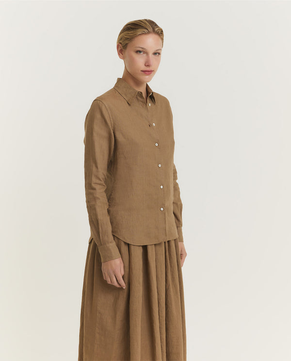 pauw Linnen Blouse - Bruin