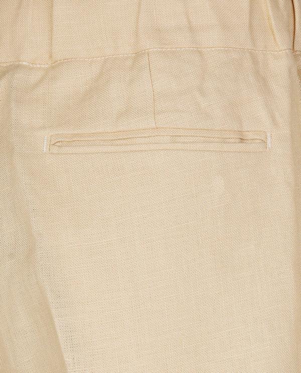 Pauw Linnen Geplooide Broek - Lichtbruin