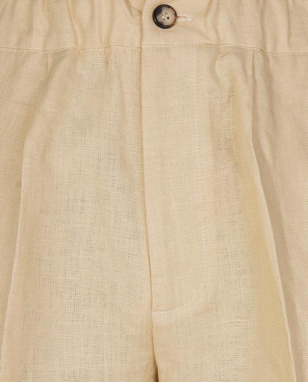 pauw Linnen Geplooide Broek - Lichtbruin