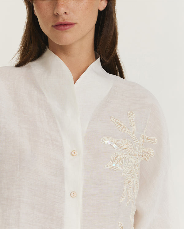 pauw Linnen Zijde Blouse - Ecru