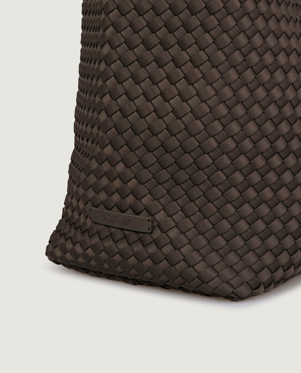 Pauw Medium Geweven Shopper - Bruin
