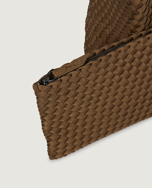 Pauw Medium Geweven Shopper - Bruin