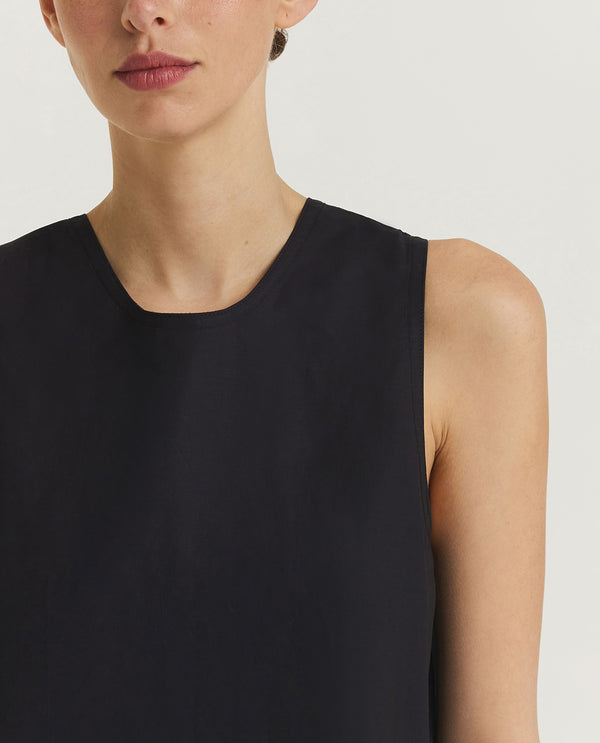 pauw Mouwloze Katoenen Jurk - Zwart