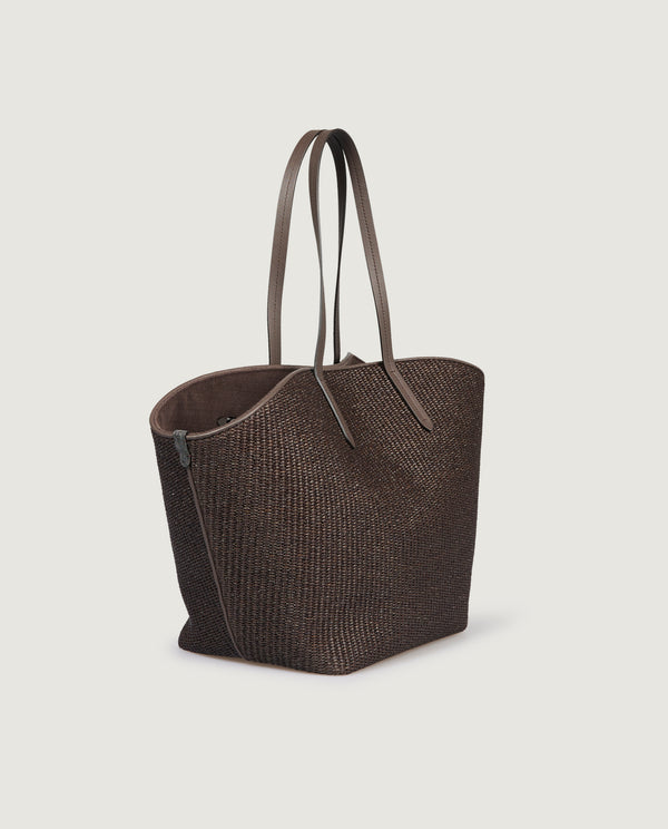 Pauw Raffia Panier Shopper Tas - Bruin