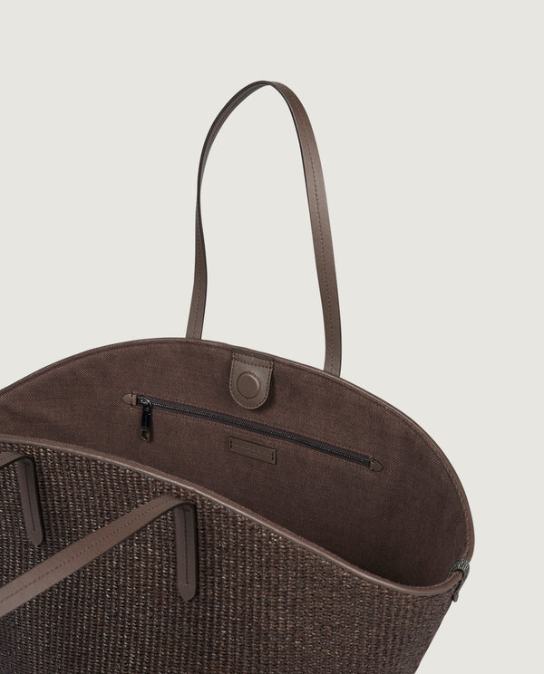 Pauw Raffia Panier Shopper Tas - Bruin