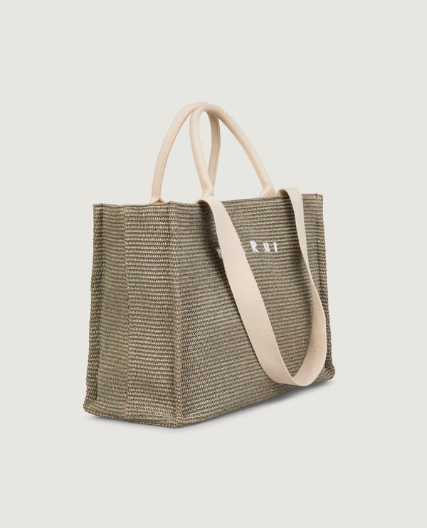 pauw Raffia shopper - Lichtbruin