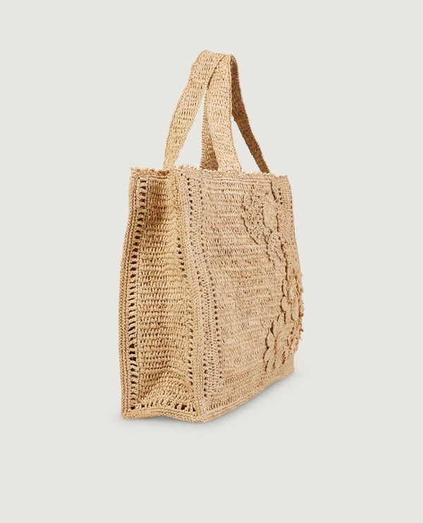 pauw Raffia shopper - Lichtbruin