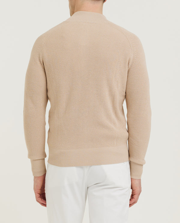 Pauw Rib Zip Vest - Lichtbruin