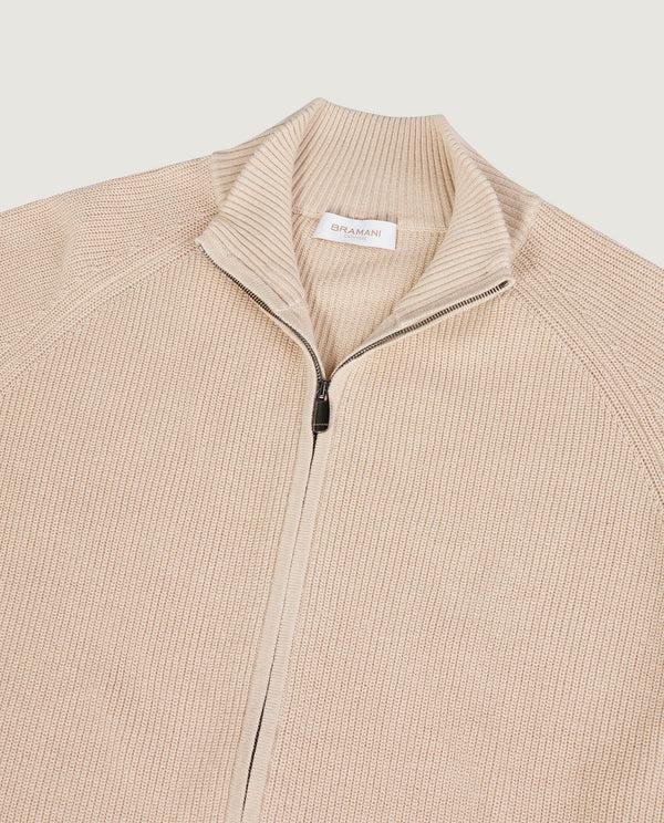 Pauw Rib Zip Vest - Lichtbruin