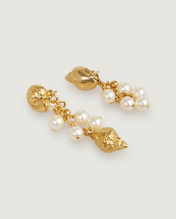 pauw Schelp Oorbellen - Goud Offline only