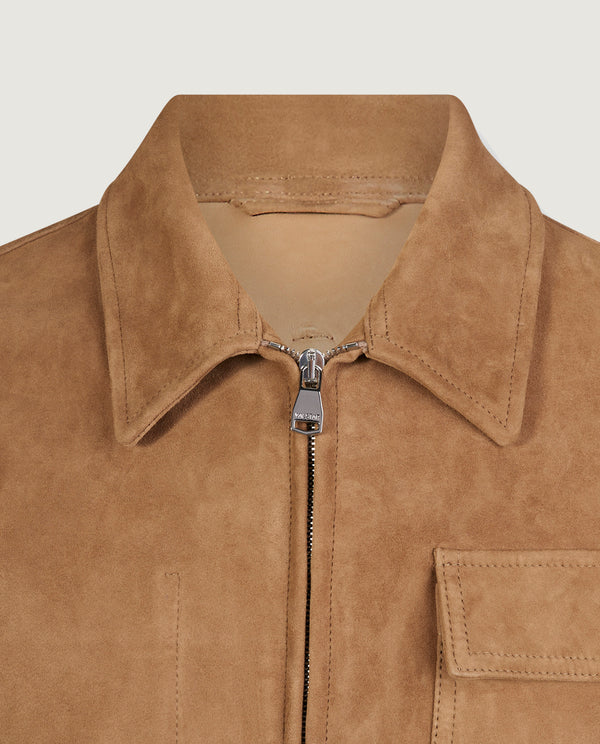 pauw Suède Zip Jacket - Lichtbruin