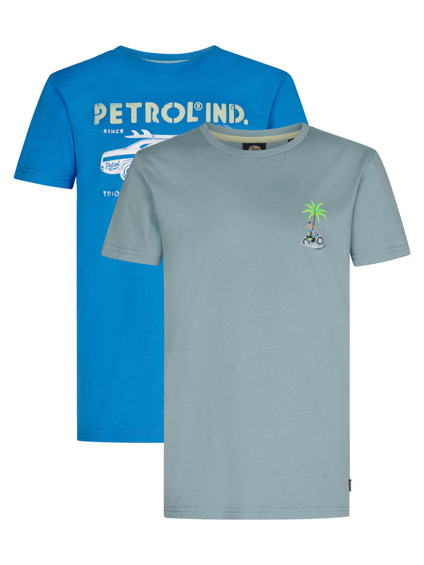 petrol industries 2-pack Basic T-shirt Ronde Hals Peacock