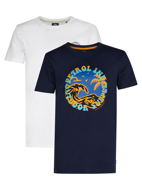petrol industries 2-pack Basic T-shirt Ronde Hals Snapper