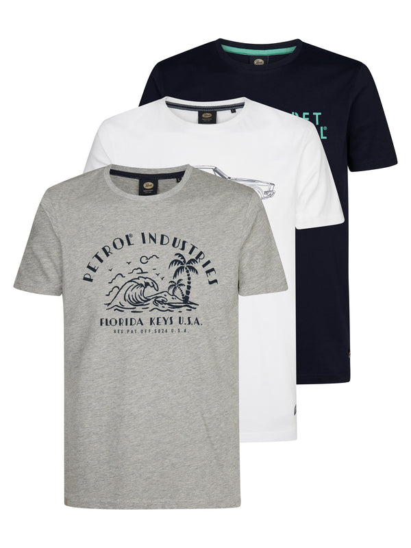 petrol industries 3-pack Artwork T-shirts Coralstone