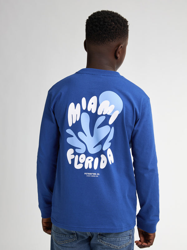 Petrol Industries Backprint T-shirt Met Lange Mouwen Tropicalia