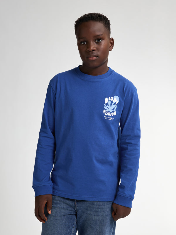 petrol industries Backprint T-shirt met Lange Mouwen Tropicalia