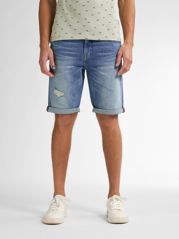 petrol industries Boyd Ripped Denim Short Flamingstone
