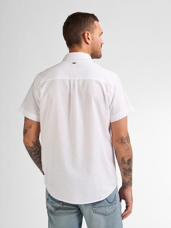 Petrol Industries Effen Linnen Overhemd Oceanbreeze