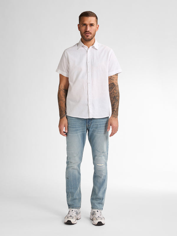 Petrol Industries Effen Linnen Overhemd Oceanbreeze