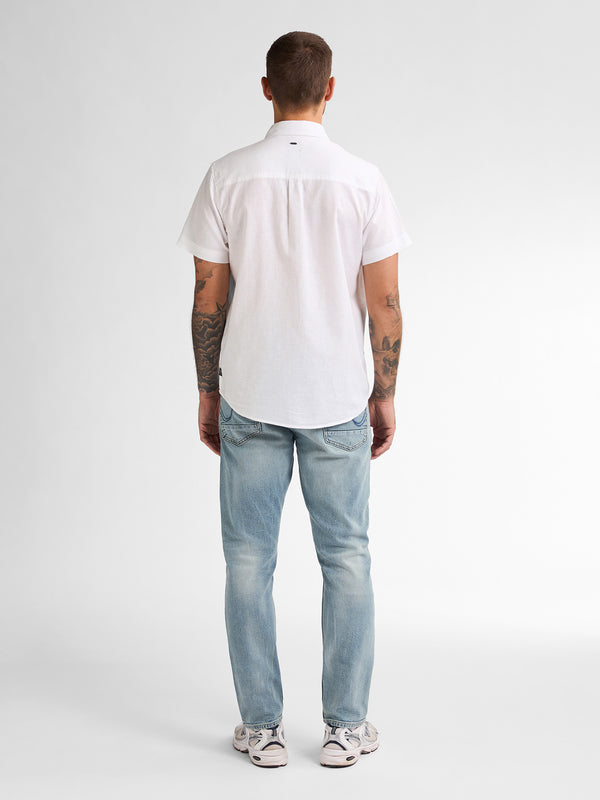 Petrol Industries Effen Linnen Overhemd Oceanbreeze