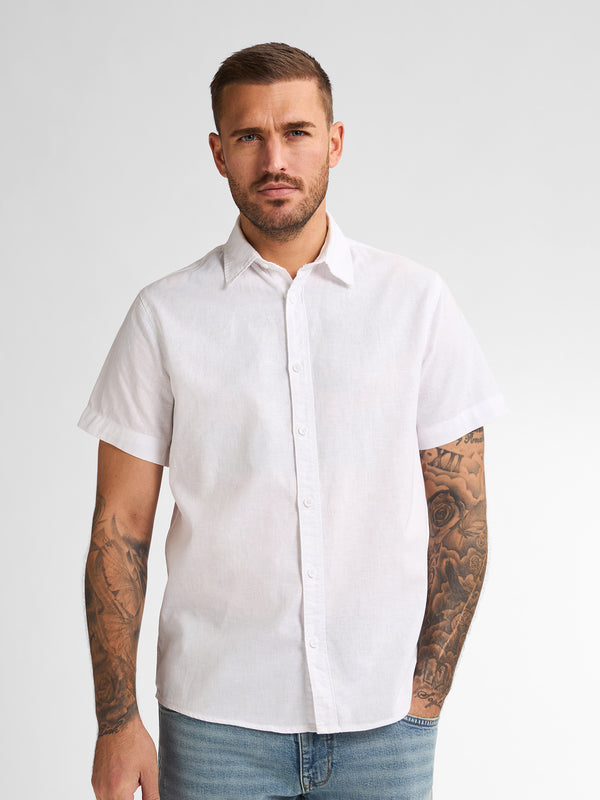 petrol industries Effen linnen overhemd Oceanbreeze