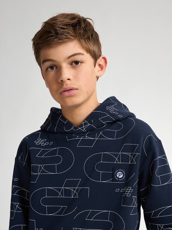 Petrol Industries All-over Print Hoodie Sandalwood