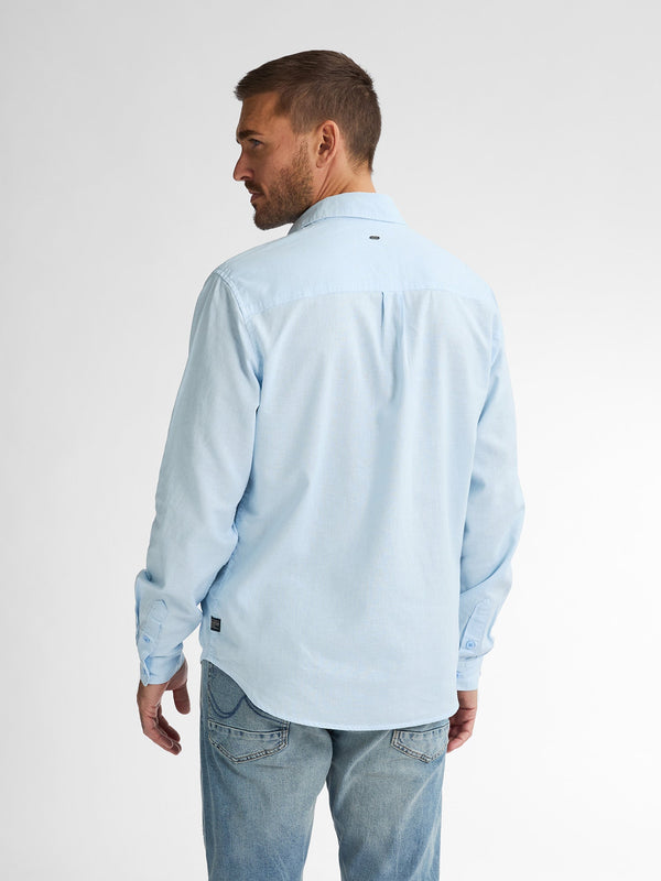 Petrol Industries Effen Linnen Overhemd Tealline