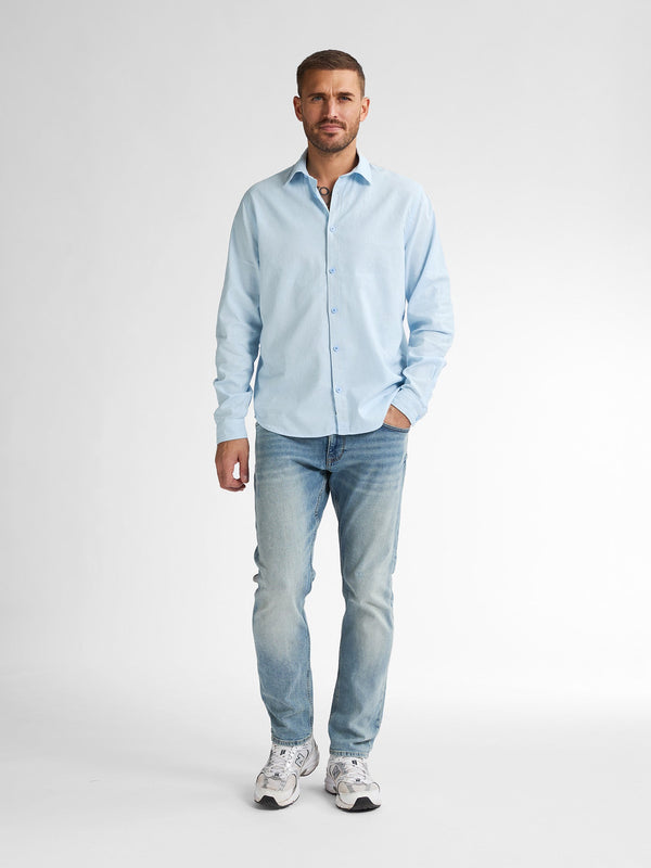 Petrol Industries Effen Linnen Overhemd Tealline