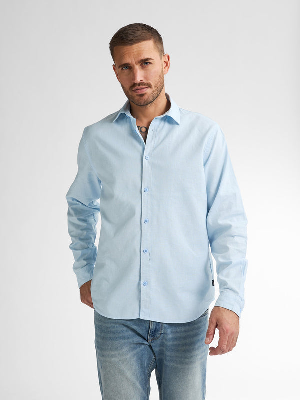 petrol industries Effen linnen overhemd Tealline