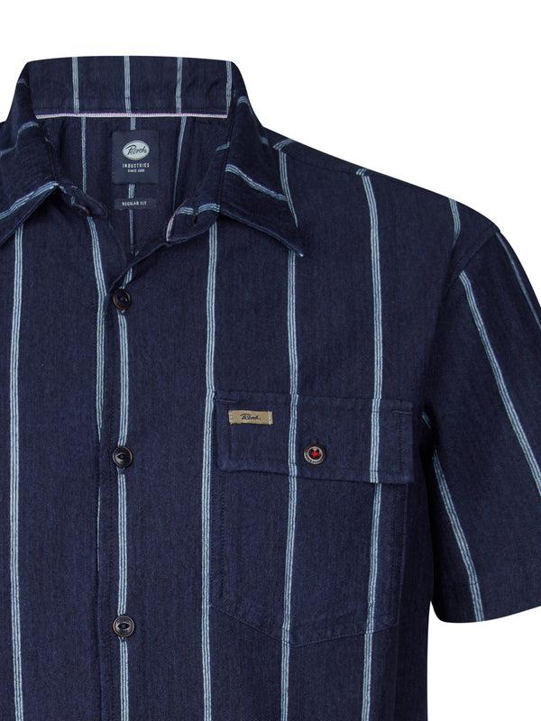 Petrol Industries Gestreept Overhemd Tealstone