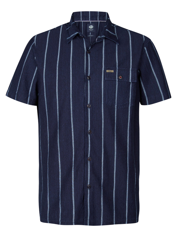 Petrol Industries Gestreept Overhemd Tealstone