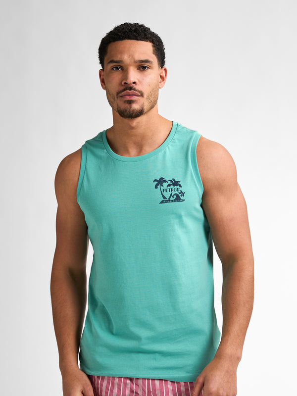 petrol industries Logo Singlet Limecrest