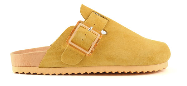 piampiani Colors of California Cow suede bio sabot with buckl