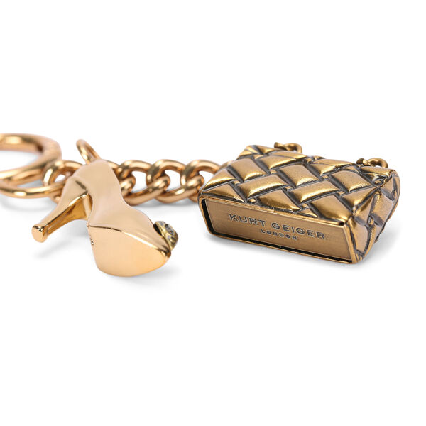Piampiani Kurt Geiger 2CHARM KENSINGTON KEYRING-GOLD-OTHERS