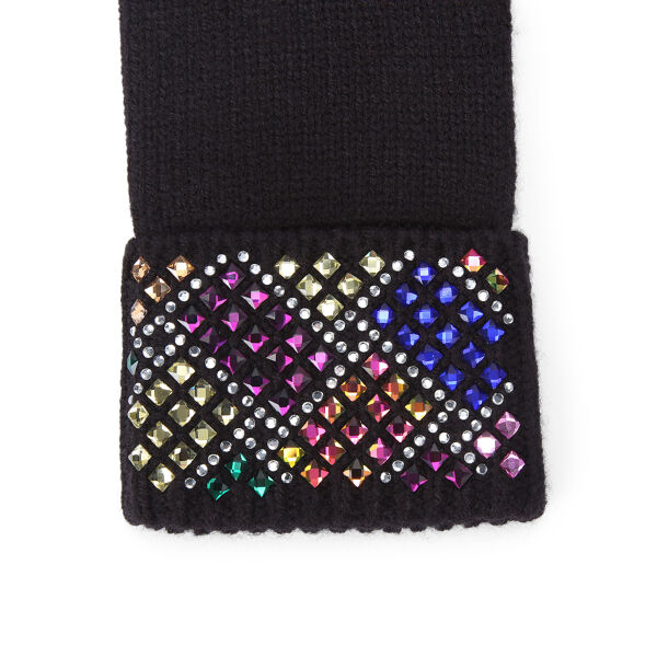 Piampiani Kurt Geiger CRYSTAL KENSINGTON GLOVE-BLACK