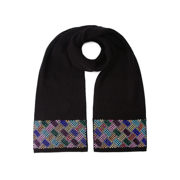 piampiani Kurt Geiger CRYSTAL KENSINGTON SCARF-BLACK