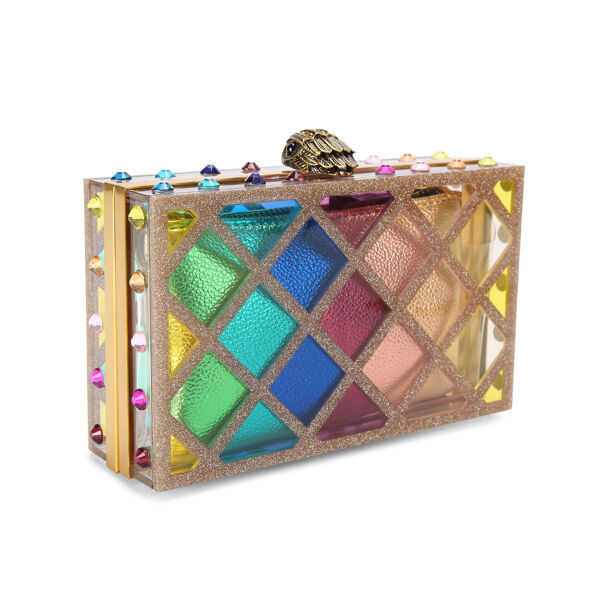 Piampiani Kurt Geiger CRYSTAL QUILT BOX CLUTCH-MULT/OTHER