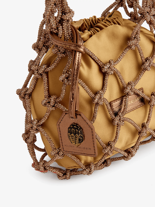 Piampiani Kurt Geiger SM MACRAME CRYSTAL BAG-BRONZE-OTHERS