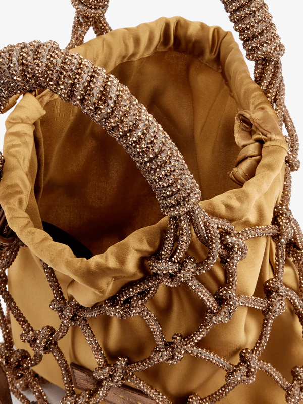 Piampiani Kurt Geiger SM MACRAME CRYSTAL BAG-BRONZE-OTHERS