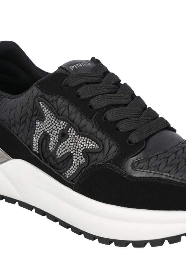 Piampiani Pinko GEM 07 - SNEAKER COW SUEDE/EMBROIDERY NYLON/MIRROR