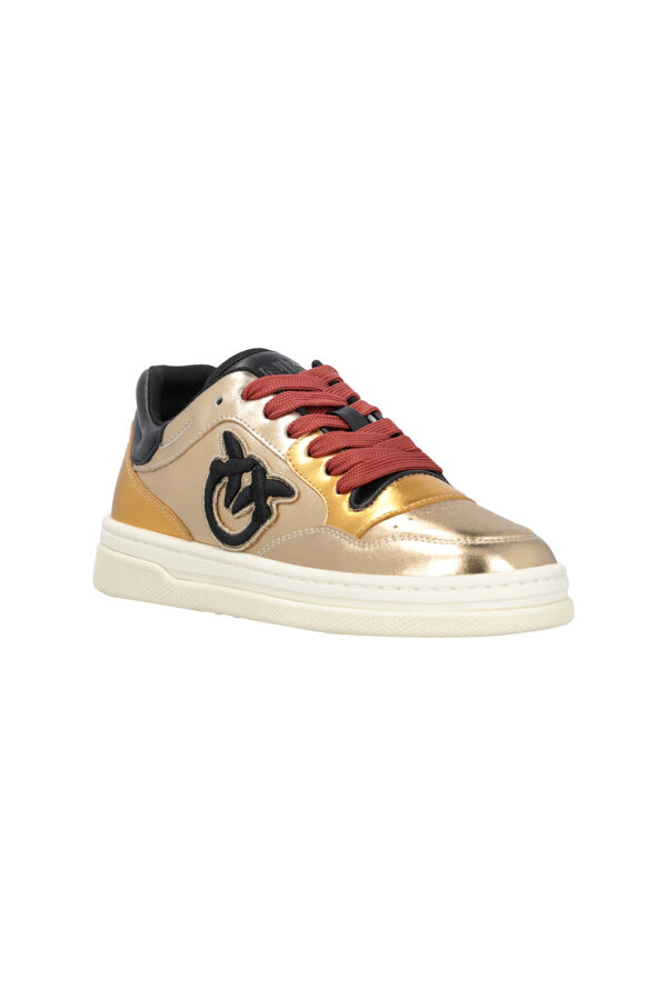 Piampiani Pinko MANDY 01 - SNEAKER LAMINATED CALF LEATHER GOLD/BLACK