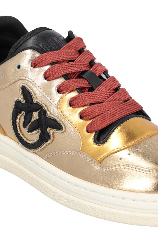 Piampiani Pinko MANDY 01 - SNEAKER LAMINATED CALF LEATHER GOLD/BLACK