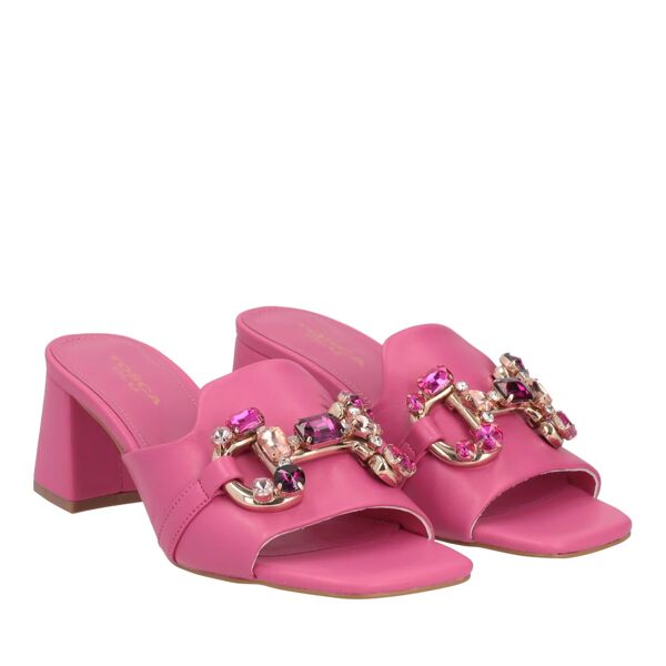 piampiani Tosca Blu SC/IDA - SLIPPER W/HEEL+ACC. IN NAPPA LEATH