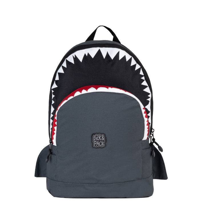pick & pack Shark Shape Backpack M Anthracite