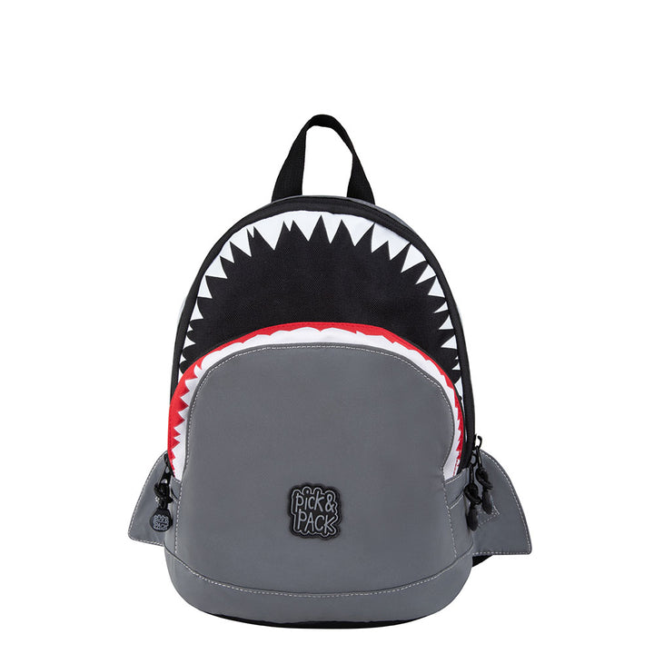pick & pack Shark Shape Backpack S Visible grey (reflective)