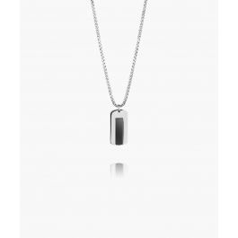 pig & hen Dogtag necklace Zwarte Agaat