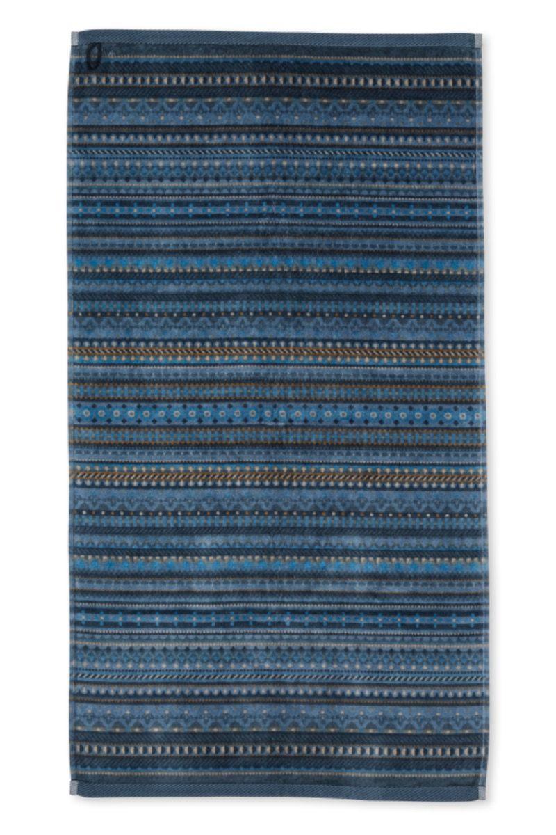 pip studio Badhanddoek Geometric Print Donkerblauw 55x100cm Blauw
