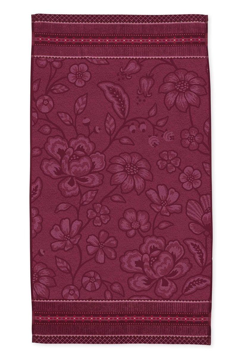 pip studio Badhanddoek Jasmin Jacquard Donkerroze 55x100cm Roze